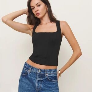 Reformation Black Sienna Knit Top